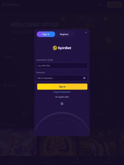 Formulir Masuk Spinbet Casino